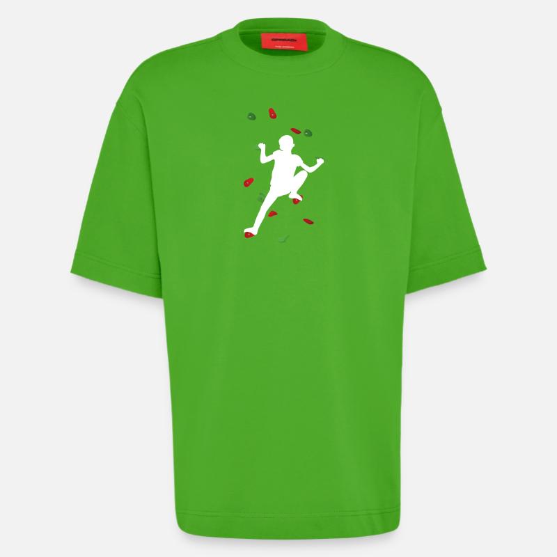 Kids White Climbing Wall – small Boulder - Heavyweight T-Shirt - made by SPREAD - Apple Neon