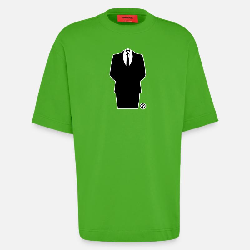 Anon Anzug – Anonymous Hacker Kollektiv Statement - Heavyweight T-Shirt - made by SPREAD - Apple Neon