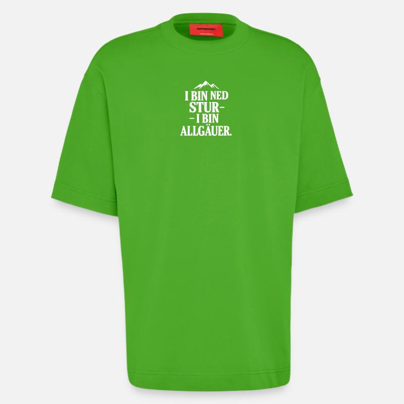 Fierté du dialecte de l’Allgäu - T-shirt bio épais oversize fabriqué en UE - Apple Neon