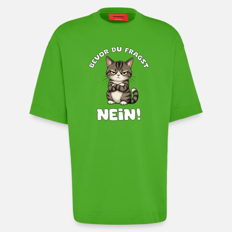 Bevor du fragst Katze - Heavyweight T-Shirt - made by SPREAD - Apple Neon