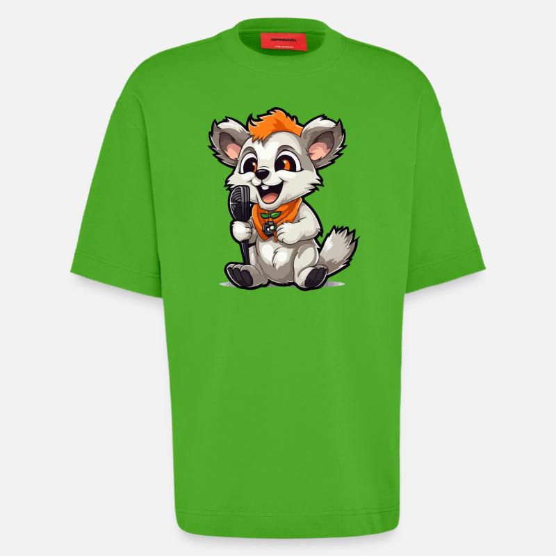 Singtierchen mit Mikrofon - Heavyweight T-Shirt - made by SPREAD  - Apple Neon
