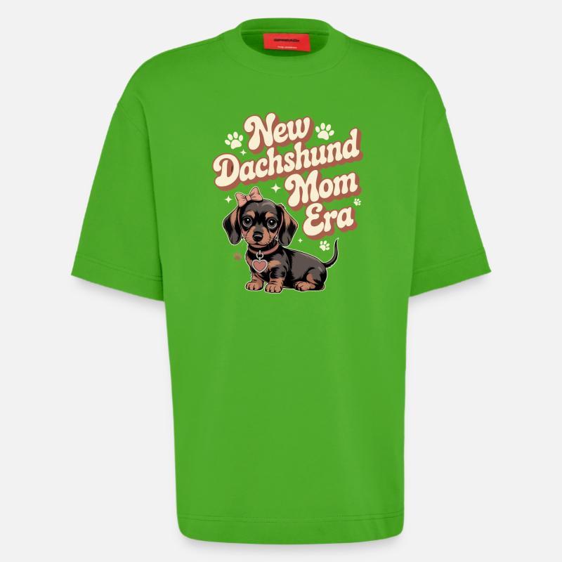 Ère des Teckels Mama - T-shirt bio épais oversize fabriqué en UE - Apple Neon