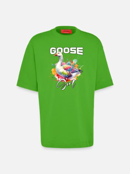 Oie Fille Oie - T-shirt bio épais oversize fabriqué en UE - Apple Neon