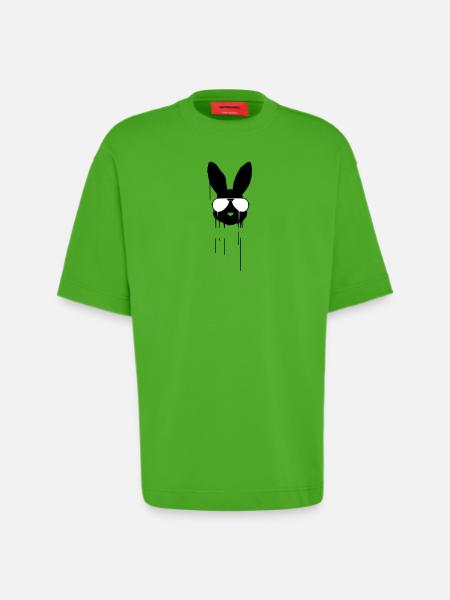 Bad Bunny Bunny Sunglasses - Heavyweight T-Shirt - made by SPREAD  - Apple Neon