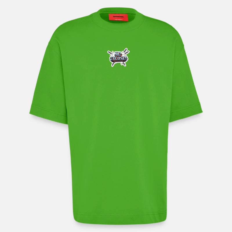No Excuses Chains Graphic Tee - Heavyweight T-Shirt - made by SPREAD - Apple Neon