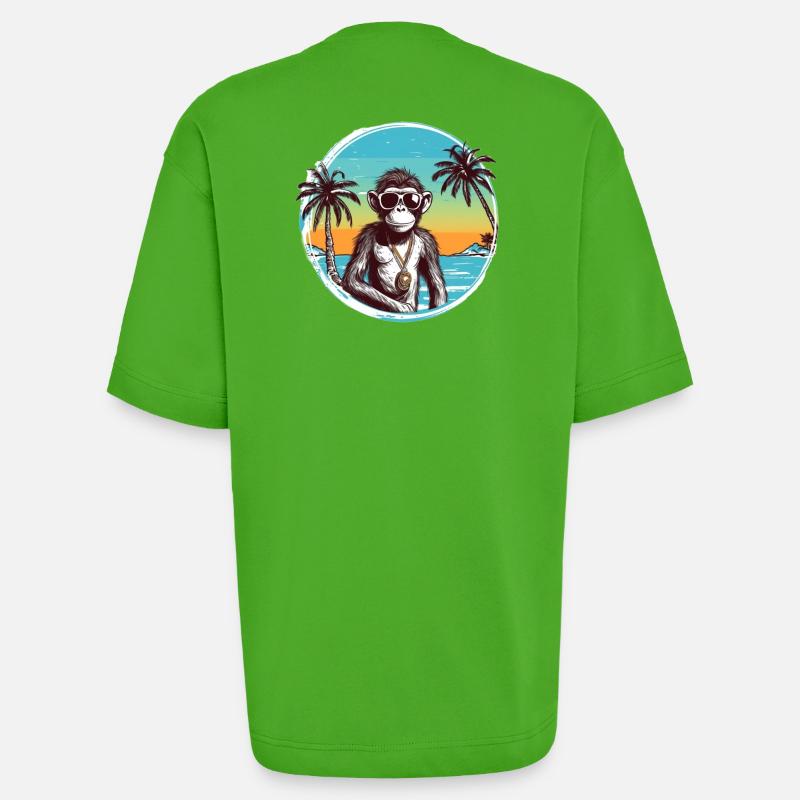Cool Monkey*Summer Beach Design - Heavyweight T-Shirt - made by SPREAD - Apple Neon