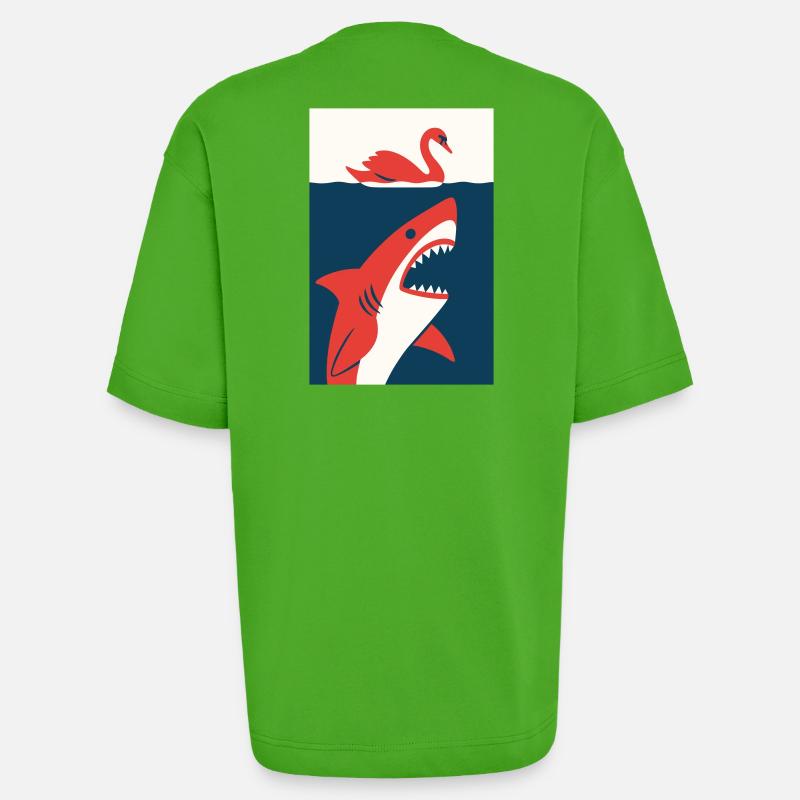 Schwan trifft Hai #2 - Heavyweight T-Shirt - made by SPREAD  - Apple Neon