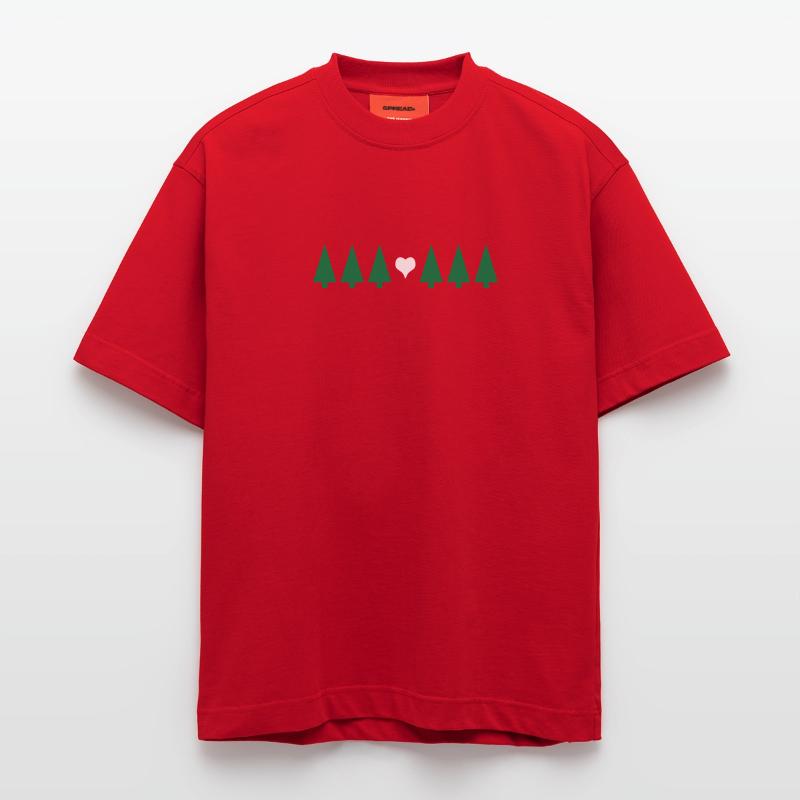 Arbre de Noël T-shirt bio épais oversize fabriqué en UE