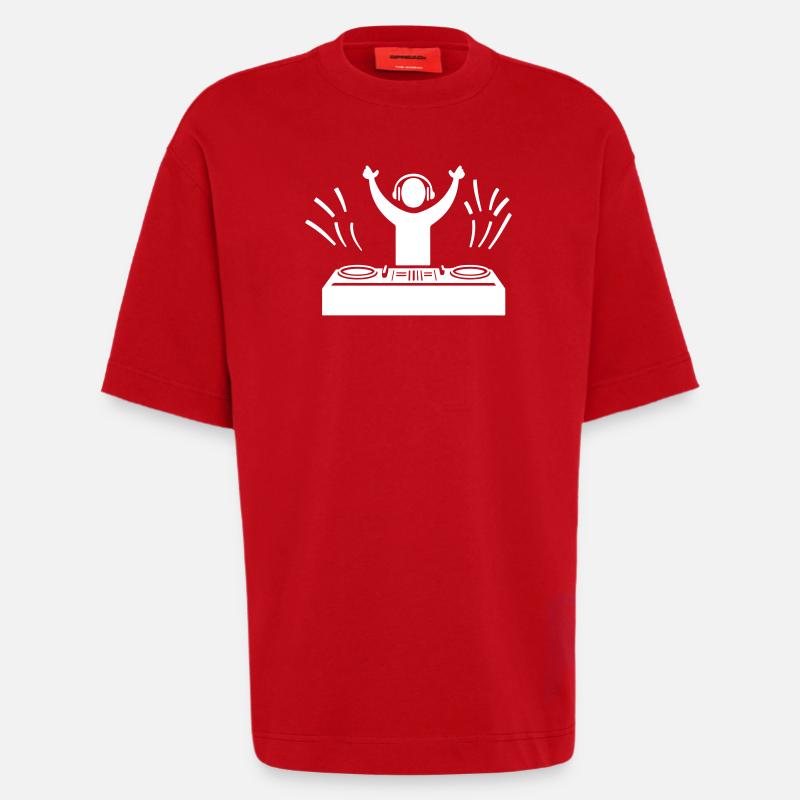 Dj Party Turntables - Heavyweight T-Shirt - made by SPREAD  - red