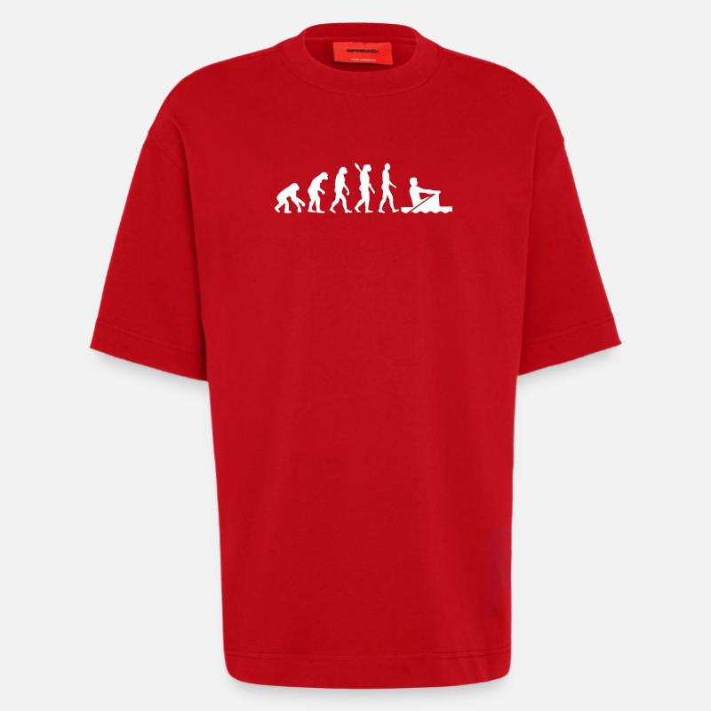 Evolution Aviron - T-shirt bio épais oversize fabriqué en UE - rouge