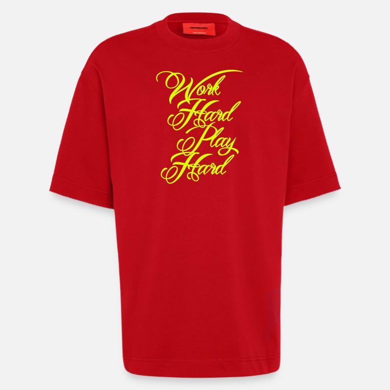 Work Hard Play Hard - Heavyweight T-Shirt - made by SPREAD  - red