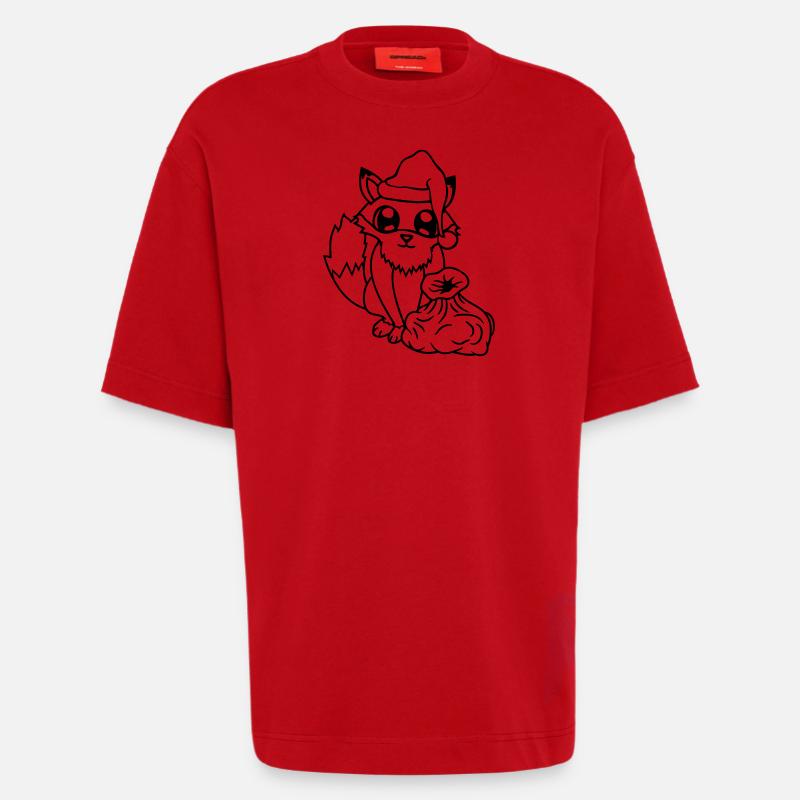 Fuchs Rotfuchs Weihnachtsmann Weihnachten Geschenk - Heavyweight T-Shirt - made by SPREAD - Rot