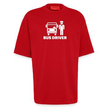 Bus driver - Heavyweight T-Shirt - made by SPREAD  - red - Front - Fiona (171cm)