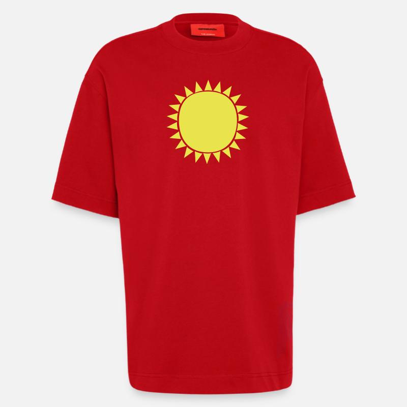 Soleil Soleil - T-shirt bio épais oversize fabriqué en UE - rouge