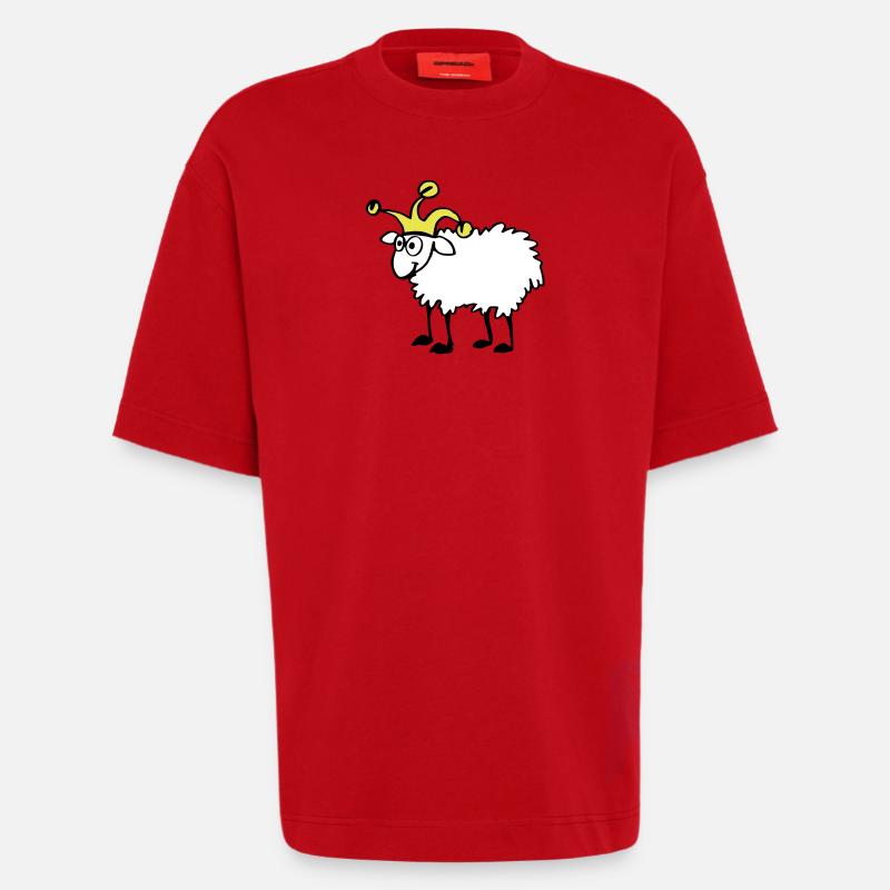 Sheep with dunce cap - Heavyweight T-Shirt - made by SPREAD  - red