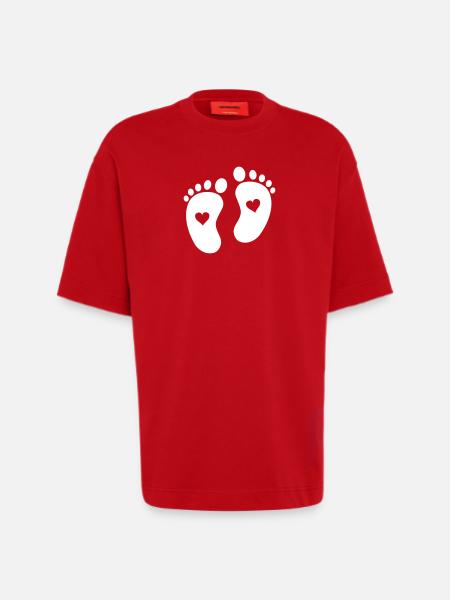 Baby feet - Heavyweight T-Shirt - made by SPREAD  - red