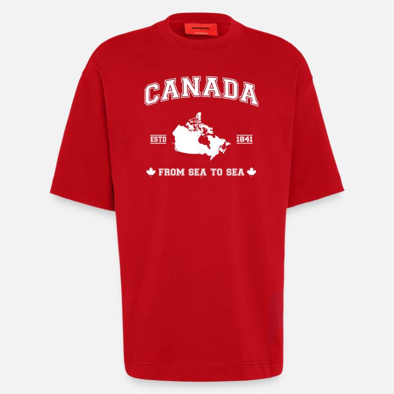 Canada map - Heavyweight T-Shirt - made by SPREAD  - red