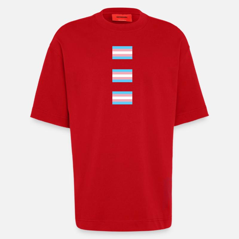 Trans Pride-Flaggen - Heavyweight T-Shirt - made by SPREAD  - Rot