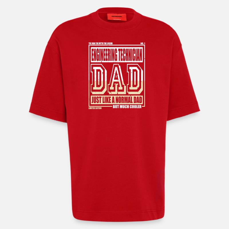 Engineering Technician Dad Gift - Heavyweight T-Shirt - made by SPREAD  - red