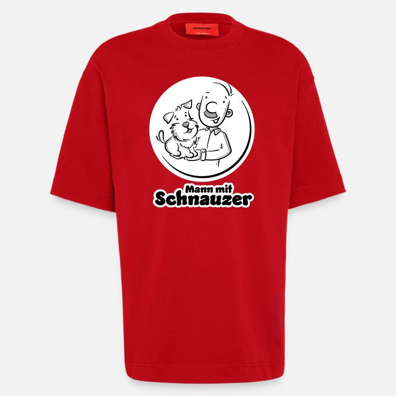 Mann mit Schnauzer (Oberlippenbart) - Heavyweight T-Shirt - made by SPREAD  - Rot