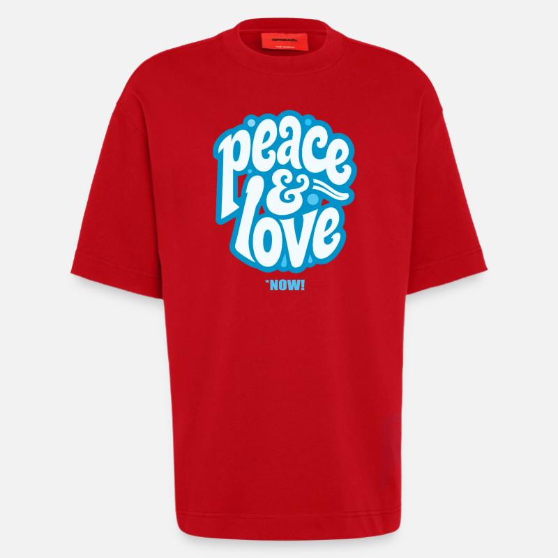 PEACE LOVE #3 - let's talk - T-shirt bio épais oversize fabriqué en UE - rouge
