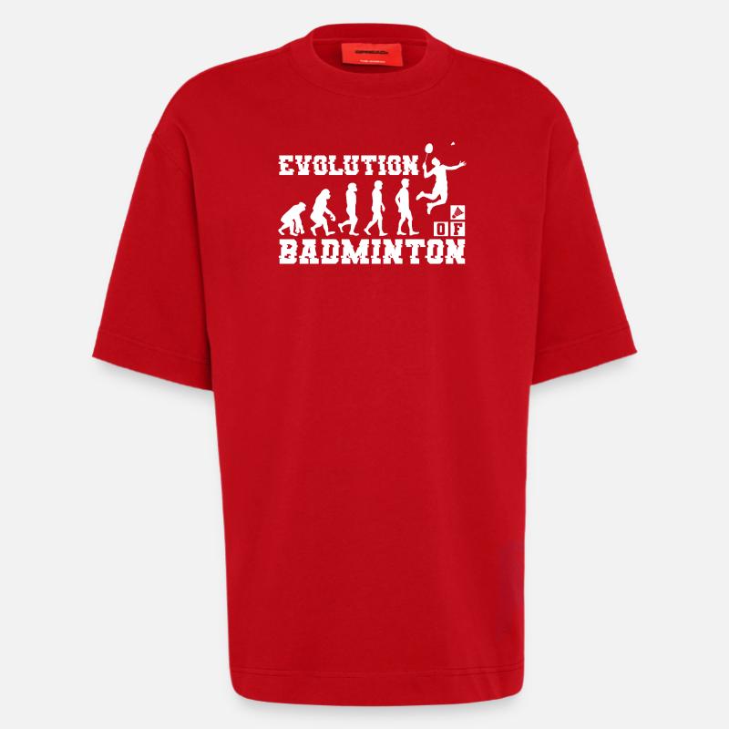 Badminton Evolution Silhouette - Heavyweight T-Shirt - made by SPREAD  - Rot