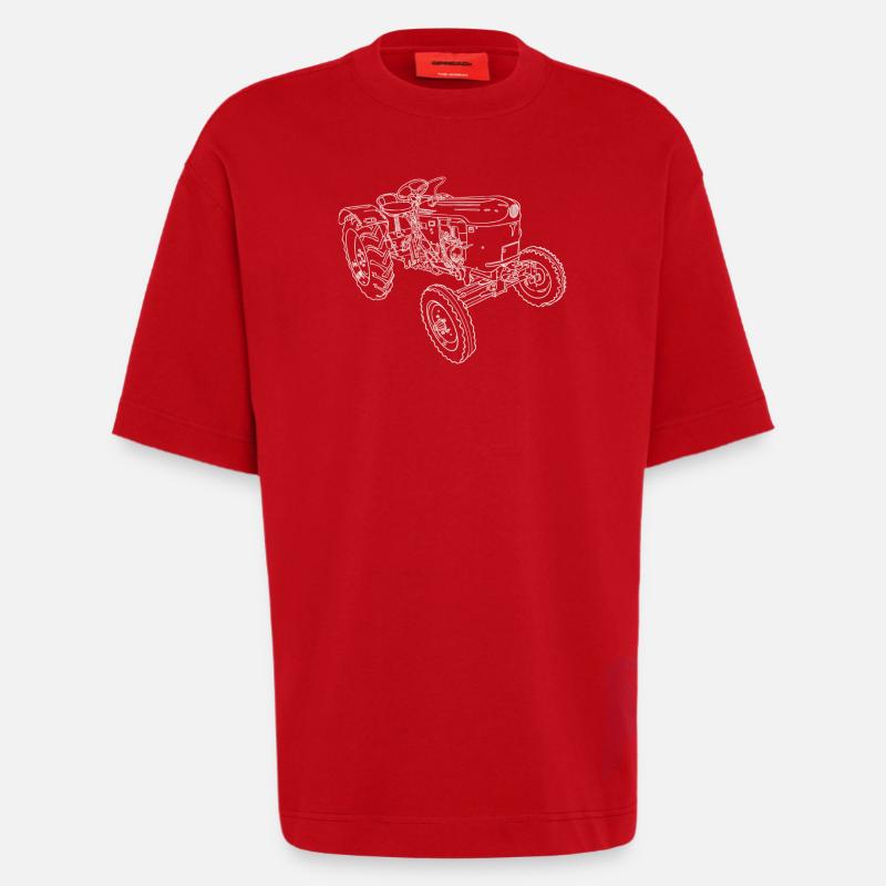 Oldtimer Traktor - Heavyweight T-Shirt - made by SPREAD  - Rot