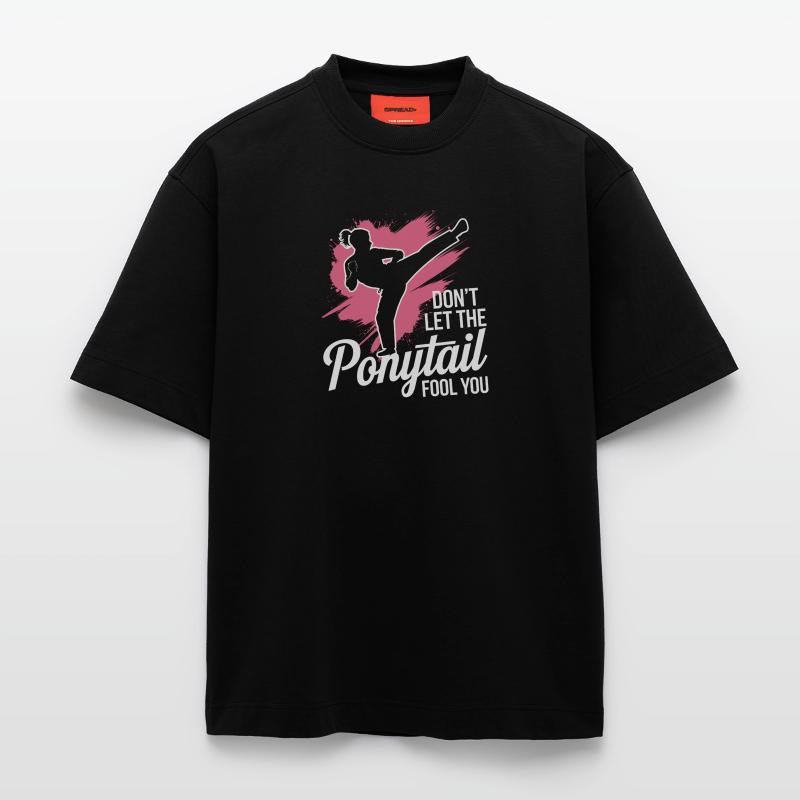 Queue de cheval avec puissance T-shirt bio épais oversize fabriqué en UE