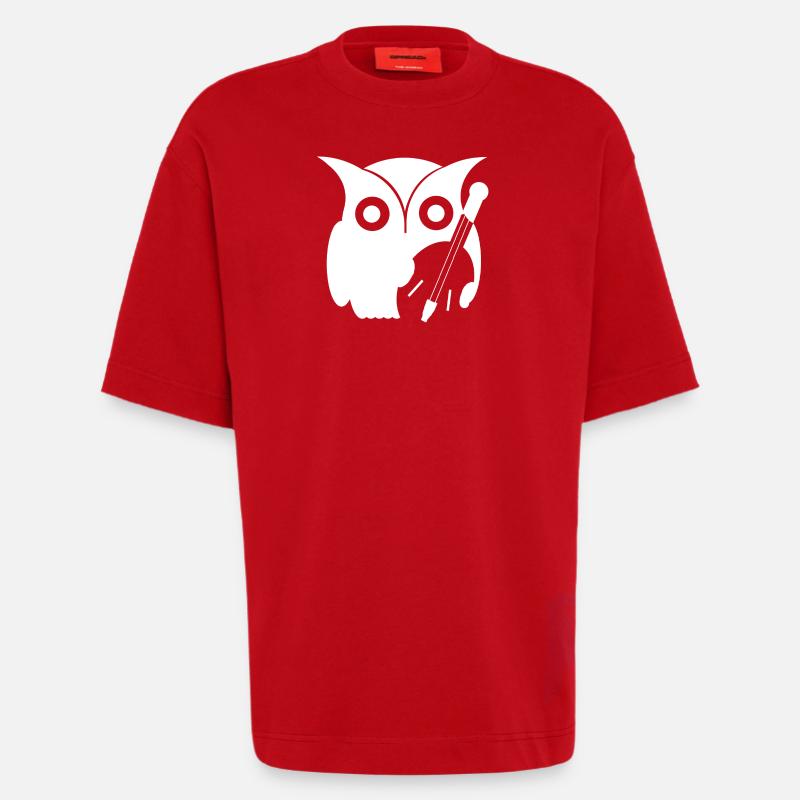 Eule mit Instrument - Heavyweight T-Shirt - made by SPREAD  - Rot