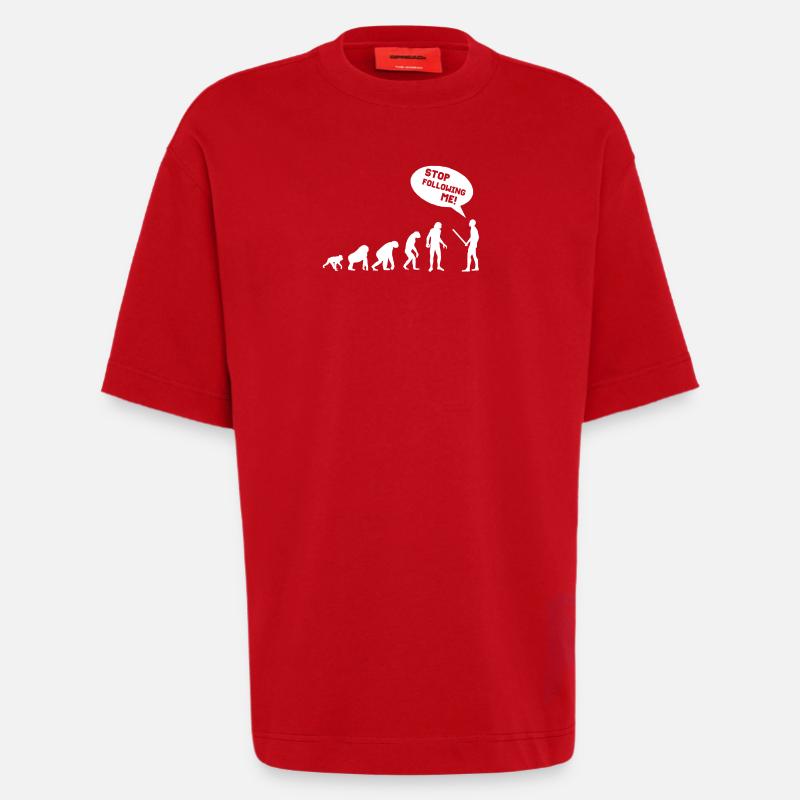 EVOLUTION - Heavyweight Oversized Organic T-shirt Made in EU - röd