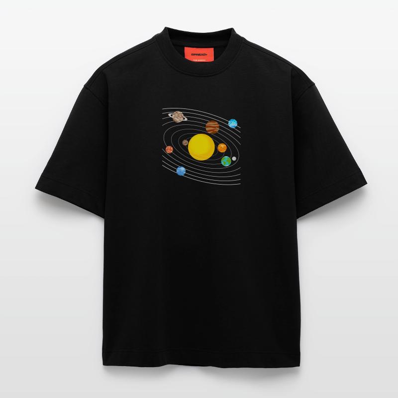 système solaire T-shirt bio épais oversize fabriqué en UE