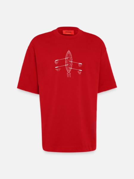 Skiff - Heavyweight T-Shirt - made by SPREAD - red