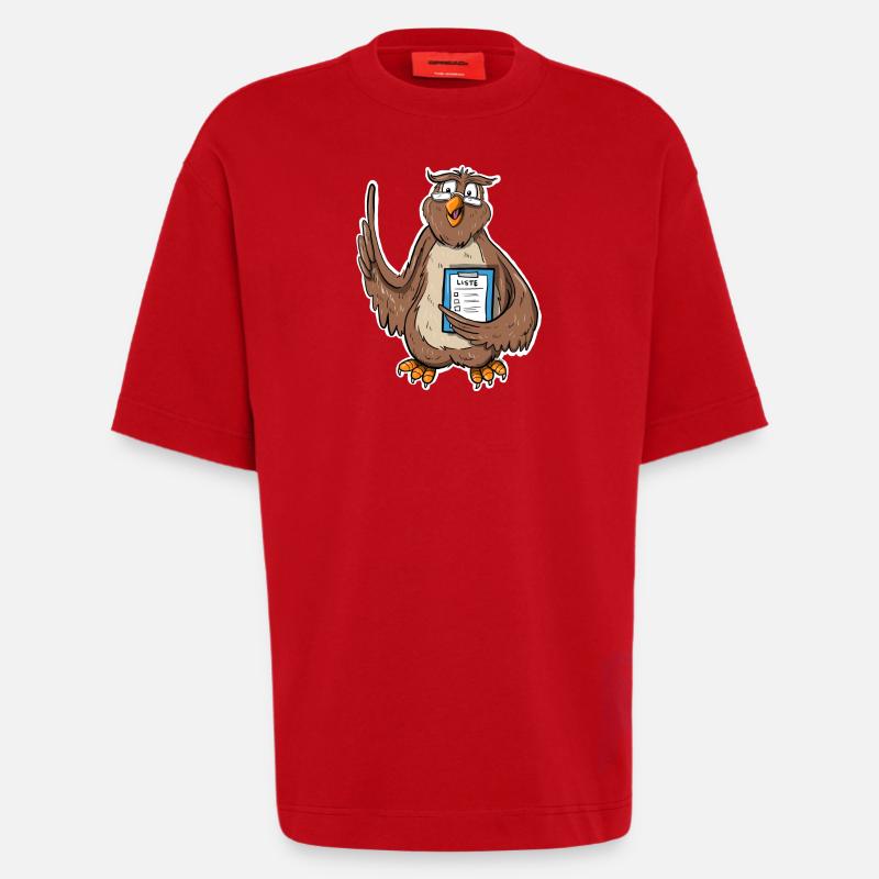 Weise Eule - Heavyweight T-Shirt - made by SPREAD  - Rot
