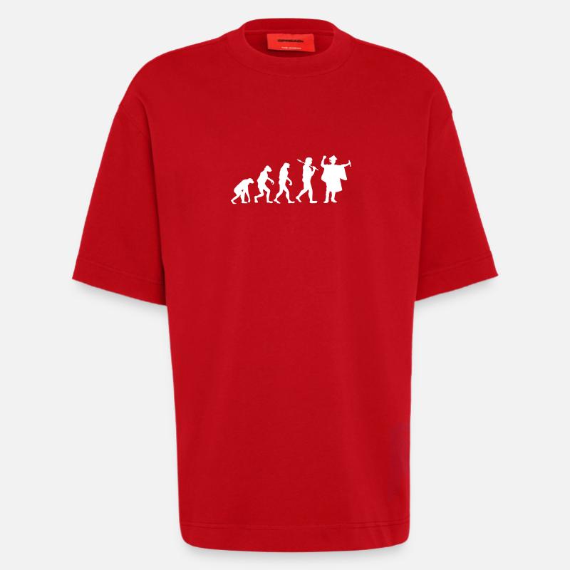 Graduierung - Evolution - Geschenk - Heavyweight T-Shirt - made by SPREAD  - Rot