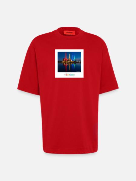 Buntes Kraftwerk Wolfsburg - Heavyweight T-Shirt - made by SPREAD  - Rot