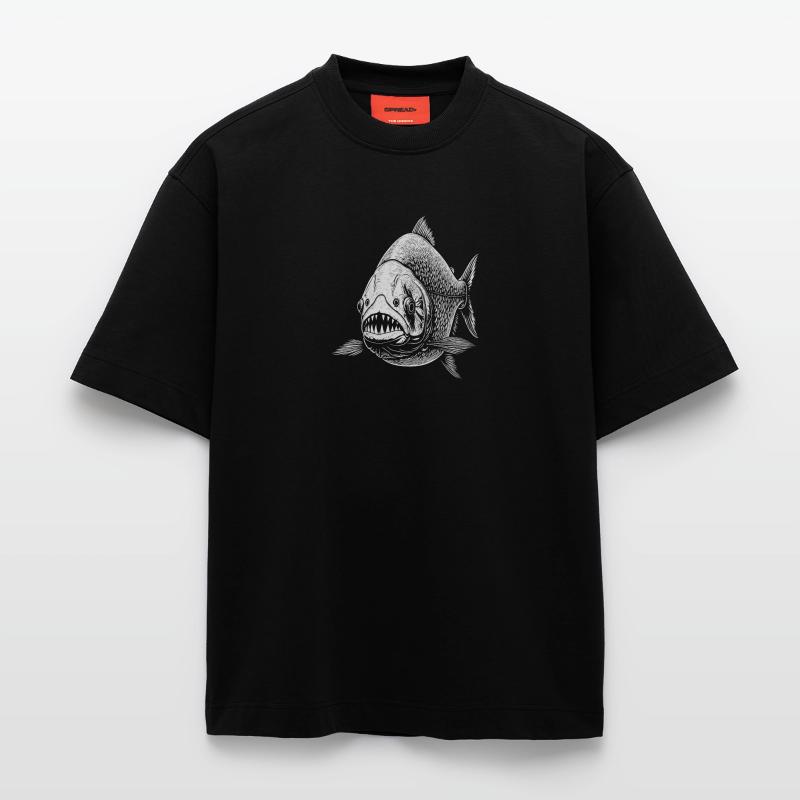 Piranhas T-shirt bio épais oversize fabriqué en UE