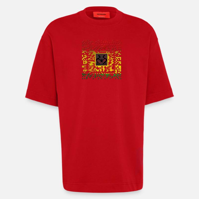 Reggae Code - T-shirt bio épais oversize fabriqué en UE - rouge