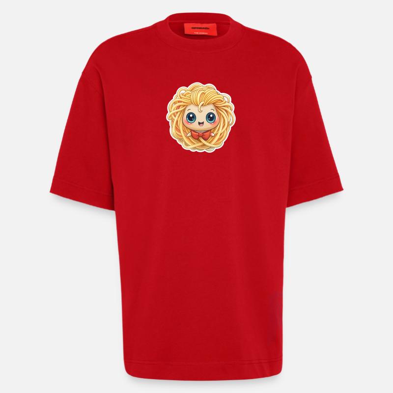 FILLE SPAGHETTI - T-shirt bio épais oversize fabriqué en UE - rouge