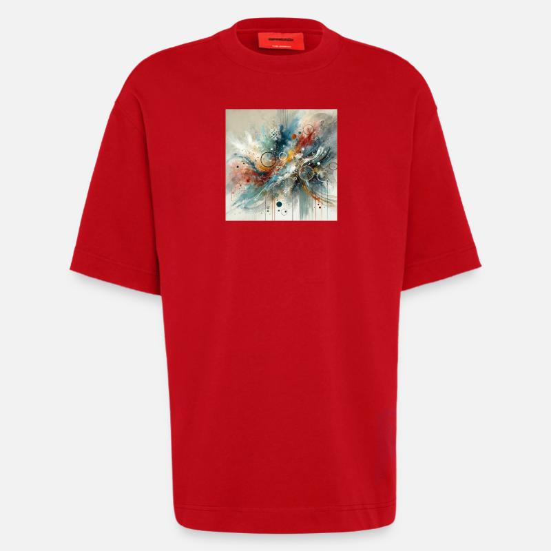 Dynamischer Fluss - Abstraktes Gemälde - Heavyweight T-Shirt - made by SPREAD  - Rot