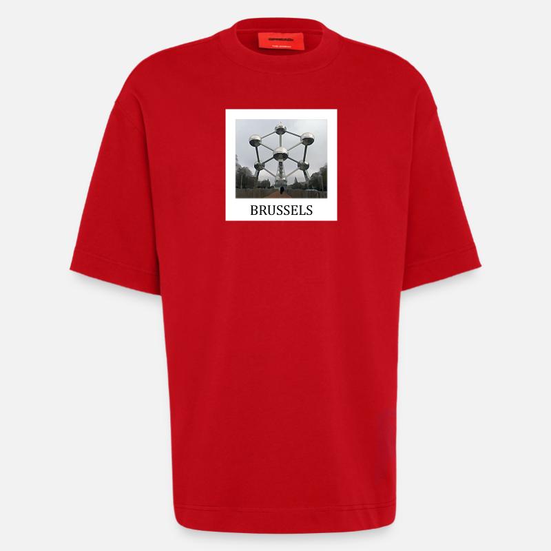Brüsseler Atomium - Heavyweight T-Shirt - made by SPREAD  - Rot
