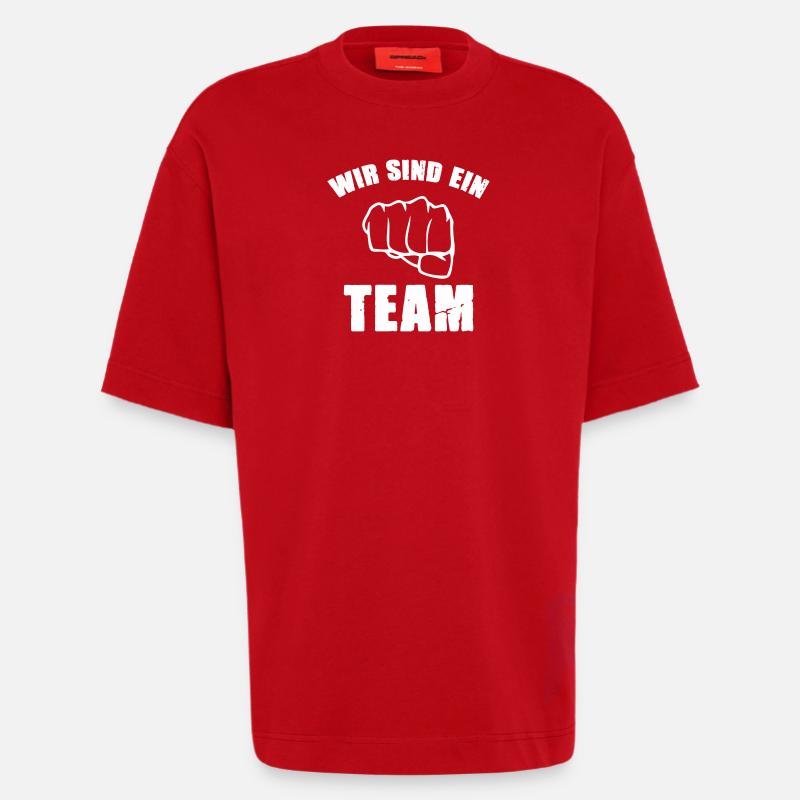 wir sind ein team - Heavyweight T-Shirt - made by SPREAD  - Rot