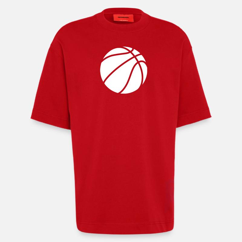 Basketball Logo weiß - Heavyweight T-Shirt - made by SPREAD  - Rot