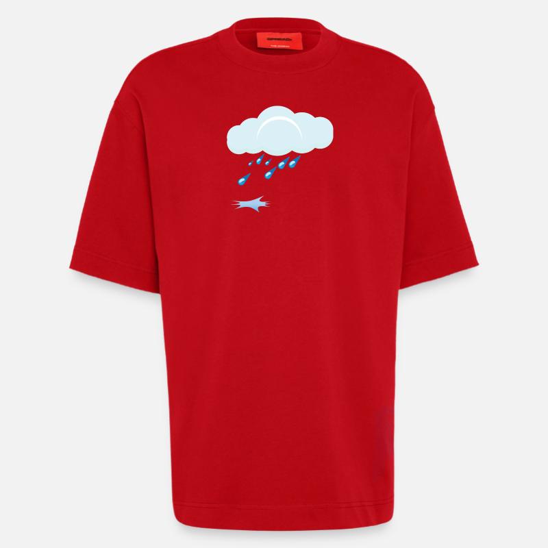 Rain - Heavyweight T-Shirt - made by SPREAD  - red