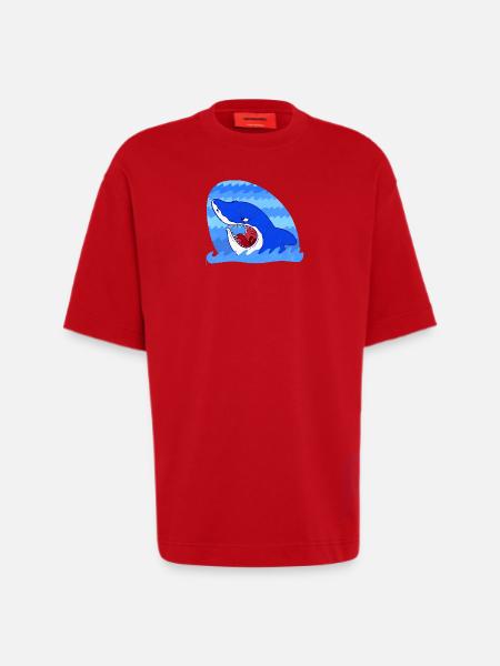 Grim Shark - Heavyweight T-Shirt - made by SPREAD  - red