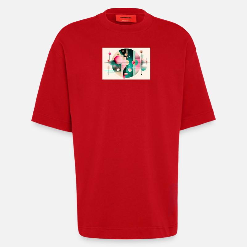 Abstract composition with chromatic flight - Heavyweight T-Shirt - made by SPREAD  - red
