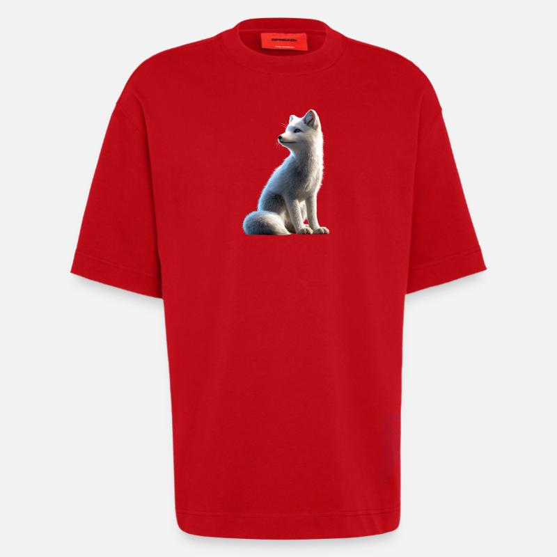Polarfuchs Schneefuchs Eisfuchs Süßer Weißer Fuchs - Heavyweight T-Shirt - made by SPREAD  - Rot