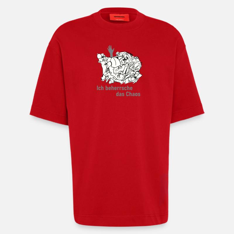Ich behersche das Chaos - Heavyweight T-Shirt - made by SPREAD  - Rot