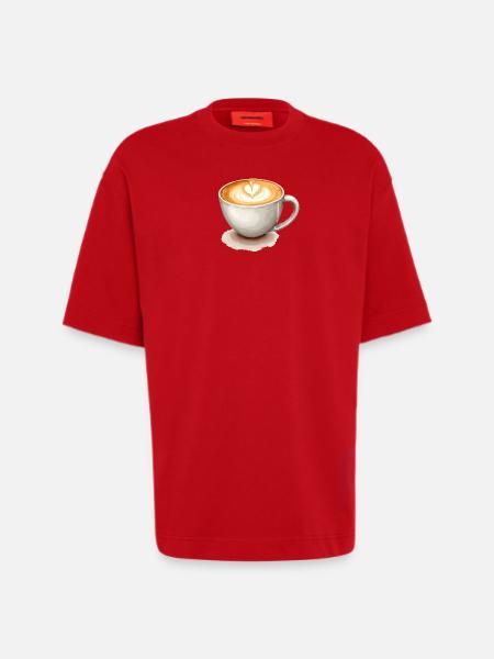 Coffee Cappuccino - Heavyweight T-Shirt - made by SPREAD  - red