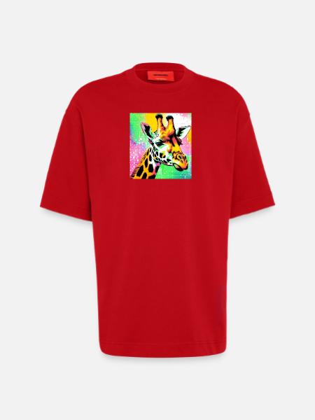 giraffe - Heavyweight T-Shirt - made by SPREAD - red