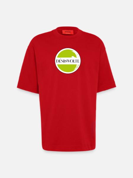 Désinvolte  - T-shirt bio épais oversize fabriqué en UE - rouge